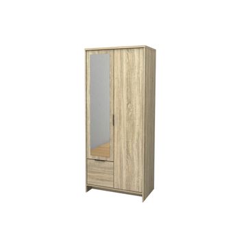 Armario De Dormitorio Con Espejo 2 Puertas Dn Sonoma 190x80x50 Cm