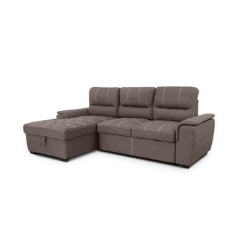 Sofa Cama Chaise Longue New Farrar 256cm Marron, Chaise Izquierdo