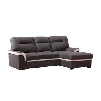 Sofa Cama Chaise Longue Old Farrar 255cm Negro, Chaise Derecho