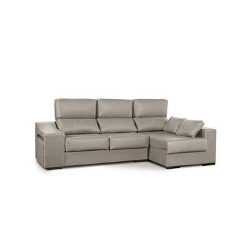 Sofa Chaise Longue Angelita Con Arcon 265cm Gris, Chaise Derecho