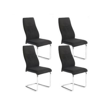 Silla De Comedor Bella, Negro, 4 Unidades