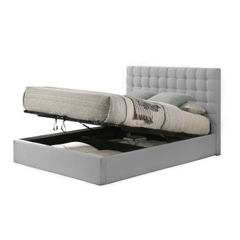 Cama Canape Abatible Trizen 135cm Gris En Terciopelo