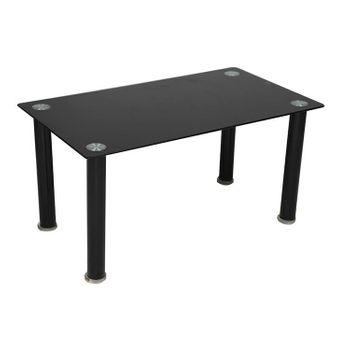 Mesa De Centro De Cristal Templado Ct18, Negro 90x50 Cm