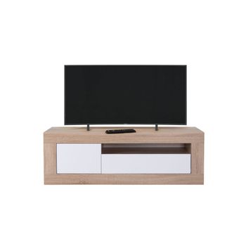 Mueble Tv Neta 2 Puertas, Blanco Y Cambria 139x42 Cm