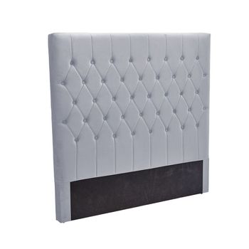 Cabecero De Cama Capitone En Terciopelo 150cm, Gris