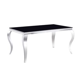 Mesa De Cristal Templado 160cm. Comedor O Cocina, Negro