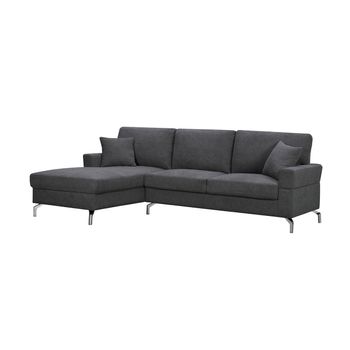 Sofa Chaise Longue Ellen 245cm, Gris Oscuro, Chaise Izquierdo