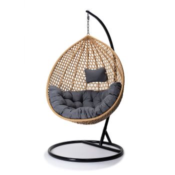 Silla Mecedora Lp. Cesta Colgante. Muebles De Jardin Y Terraza, Natural