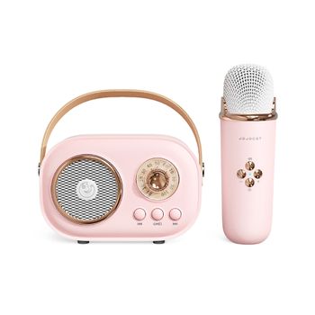 Altavoz Karaoke Portátil Retro Rosa