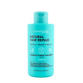 Hair Repair Champú Y Mascarilla 2 En 1 Reparador Anti-rotura 0% Parabenos Somnis&hair 250ml.