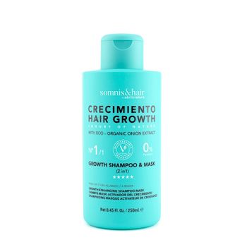 Hair Growth Champú Y Mascarilla 2 En 1 Potenciador Del Crecimiento Del Cabello 0% Parabenos  Somnis&hair  250ml.
