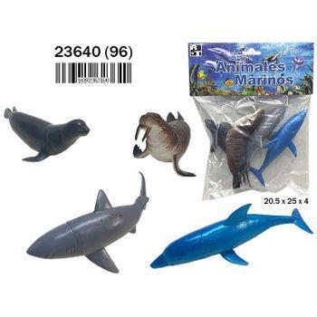 Figura Animales Marinos 4 Piezas 20,5x25x4cm (rama - 23640)