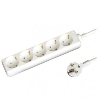 Base múltiple 4 enchufes con interruptor 1.5m de cable 3x1mm blanca GSC  0000003