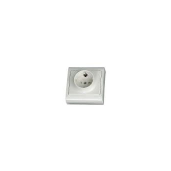 Base Superficie Lg80 Focus, Schuko Con T/t Lateral Blanca