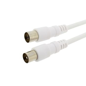 Cable Coaxial Antena TV 75 Ohms (2.5m/Blanco) - Cablematic