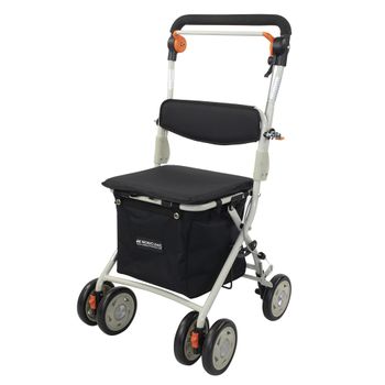 Carro De La Compra Con Asiento Andador Mobiclinic Plegable Coliseo Monomando Con Freno Y Bolsa De La Compra