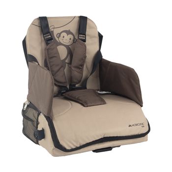 Trona De Viaje  Mobiclinic Para Bebés  Plegable  Con Bolsillo Y Asa  Hasta 15 Kg  Beige  Monkey