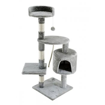 Árbol Rascador Para Gatos De Aglomerado Felpa Yute 61x41x96 Cm-pawhut con  Ofertas en Carrefour