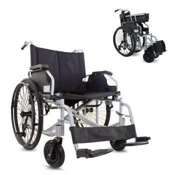 Silla De Ruedas Bariátrica Mobiclinic Ancho 60cm Hasta 225kg Ruedas Extraíbles Antivuelco Autopropulsable Plus 225