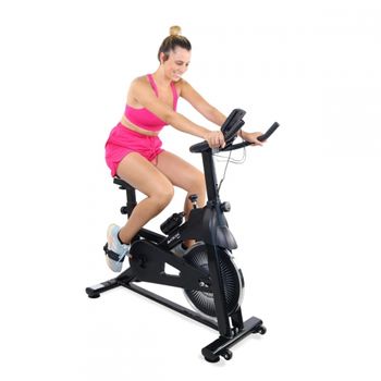 Bicicleta De Spinning Mobiclinic 6 Kg Regulable Pantalla Lcd Soporte Para Movil Pulsómetro Bicicleta Estatica Teide