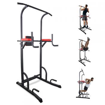 Fitness Mobiclinic Estación De Fondos Multifit Altura Y Respaldo Regulables Power Tower Dip Station Torre Multifuncional Resistente Hasta 200 Kg Gimnasio En Casa Pull-up