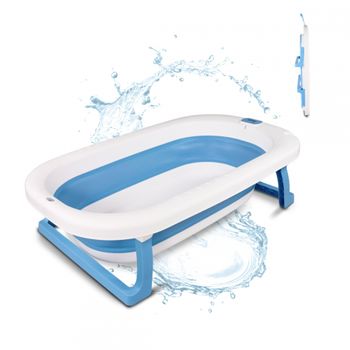 Bañera Para Bebe Mobiclinic Plegable Compacta Antideslizante Con Patas Incluye Tubo De Desagüe Azul Bubba