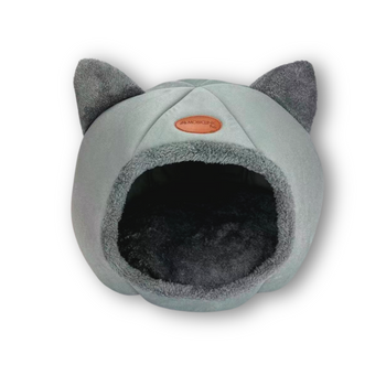 Cueva Nido Gris Para Mascotas | Plegable | Gris | Confort | Suave | 40x40x43 Cm | Carga Máx. 12kg | Hellocatty | Mobiclinic