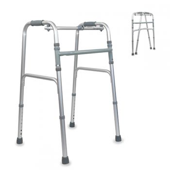 Mobiclinic Modelo Capitel Andador para mayores ancianos adultos o  minusvalidos de aluminio ligero plegable con asiento y 2 ruedas Color Gris