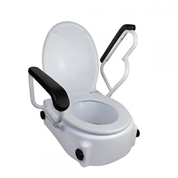 Elevador Wc  Mobiclinic Con Tapa  Adaptable  Regulable  Inclinable  Reposabrazos Abatibles  Blanco  Tajo