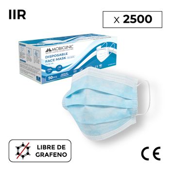 2500 Mascarillas Quirúrgicas Iir  010€/ud  Mobiclinic  50 Cajas De 50 Uds  3 Capas  Desechables