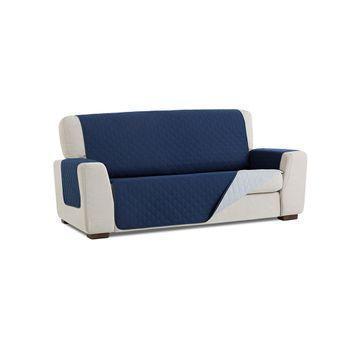 Funda Cubre Sofá Reversible Couch Cover Belmarti 1 Plaza Azul/gris Claro