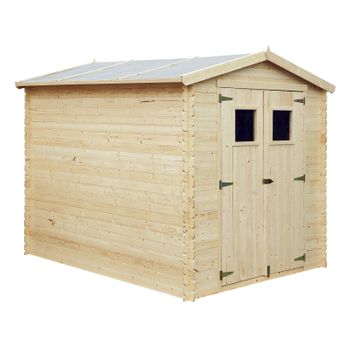 Caseta De Madera Machihembrada Gardiun Alexander Ii - 5,52 M² Exterior 256x216x218 Cm Cubierta Asfáltica