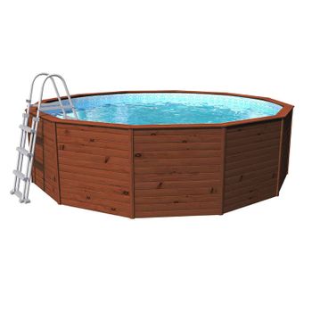 Piscina Madera Panelada K2o Con Depuradora De Cartucho 315×105 Cm Y Escalera