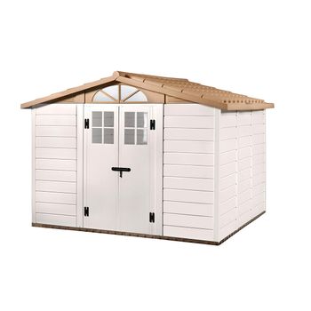 Caseta De Resina Gardiun Tuscany Evo 280 8 M² 261x309x225 Cm Blanco/beige