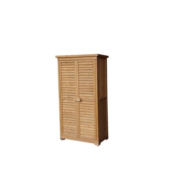 Cobertizo - Armario madera maciza exterior Sundy Dim. Ext: 1400 x 500 x  1620 mm. — PoolFunStore