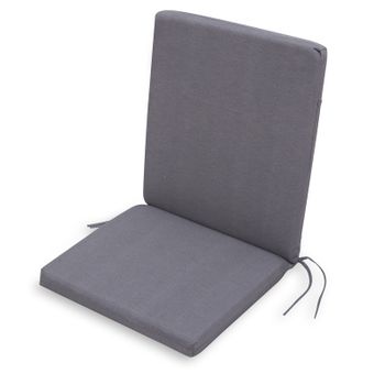 Cojin Para Silla Con Respaldo Chillvert Gandía 90x45x4,5 Cm Gris Desenfundable