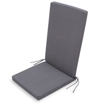 Cojin Para Silla Con Respaldo Chillvert Gandía 115x45x4,5 Cm Gris Desenfundable