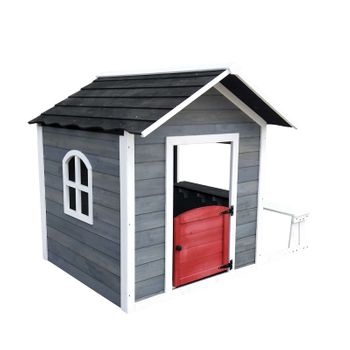 Casita Infantil De Madera Outdoor Toys Chloe 1,2 M² De 116x138x132 Cm Con Banco Exterior