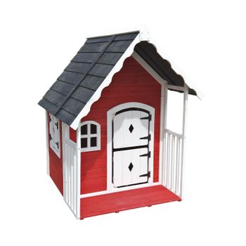 Casita Infantil De Madera Outdoor Toys Anny 1,56 M² 120x130x140 Cm Con Barandilla