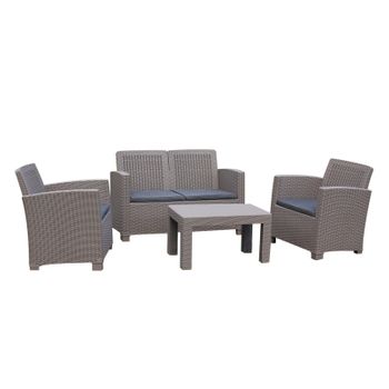 Conjunto Mesa, Sofa, 2 Sillones Y 2 Reposapies con Ofertas en Carrefour