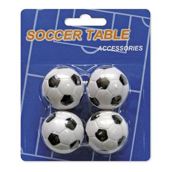 Paquete De 4 Bolas De 35mm Para Futbolín - Fabricadas En Plástico - Color Blanco / Negro - Plástico Compacto, Resistente Y Sin Rugosidades - Devessport