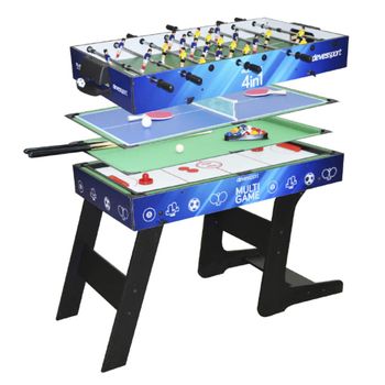 Mesa de juego combinada 4 en 1, mesa de juego multiusos de 47 pulgadas con  fútbol, hockey, billar, tenis de mesa, disco de fútbol multifuncional 4 en