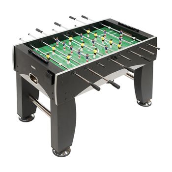 Futbolín Silver Con Jugadores De Piernas Abiertas - Gran Tamaño - Profesional - Barras De Metal - Mango De Plástico - Retorno De Bolas - Con Posavasos - Devessport