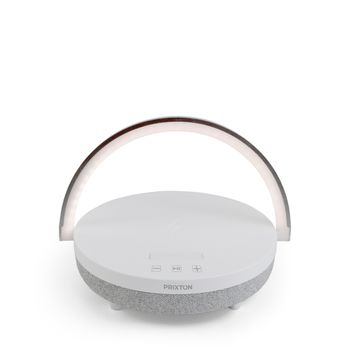 Lámpara Led Inalámbrica Speaker Ligth Prixton - Cargador Para Móvil - Altavoz Bluetooth - 3 Niveles De Iluminación - Blanco