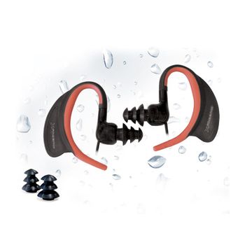 Phoenix Technologies - Phsportwater Dentro De Oído Binaurale Alámbrico Negro, Naranja Auriculares Para Móvil