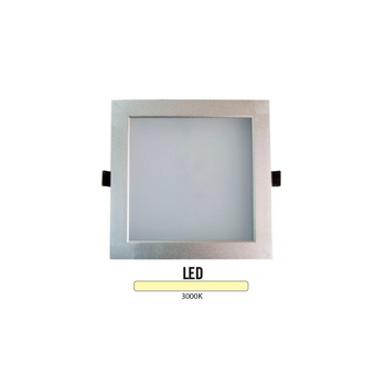 Downlight Cuadrado Aluminio 25w Plata Plata Cálida 3000k Plata Cálida 3000k