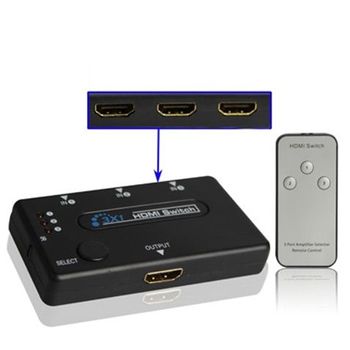 Switch De 3 Puertos Hdmi Con Mando A Distancia Cromad