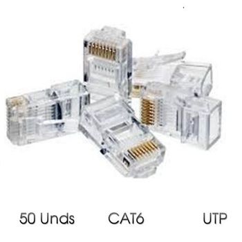 Conector Para Cable De Red Rj45 Cat.6 Utp 8 50uds. Cromad