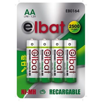 Pack De 4 Pilas Recargables Lr6 Aa 2500mah Elbat