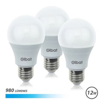 Pack De 3 Bombillas Led A60 12w E27 980lm - 6500k Luz Fria Elbat